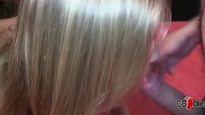 Petite Blonde Newbie Takes BBCs at Swingers Club in Messy Gangbang Creampie Fuckfest