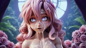 Lucky Star Hentai Waifu: 20yo Blonde-pink Twin-tail Slut Begs for Monster Cock in Magical Forest