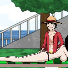 One Slice of Lust (One Piece) Part 3 Nico Robin Naked Body taking Sun By LoveSkySan