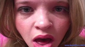 Watch Krissy Sweet's natural tits bounce as she sucks and finger fucks POV JOI