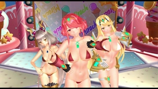 MMD R18 Xenoblade Namagoroshi (Pyra/Mythra/Nia)