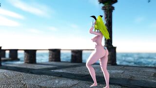 Mmd Bowsette used Huge Bad Dragon Toy inside her Booty to Please