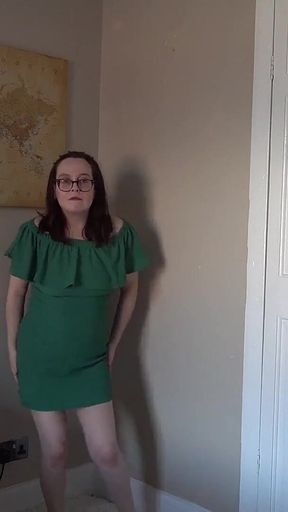 Striptease in Green Summer Dress