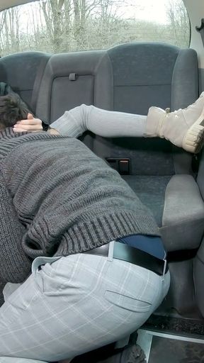 Guy with big mouth makes me ORGASM in my taxi - Female Fake Taxi   Clip 1