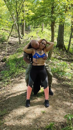 They fucked my hungry pussy while hiking!!!   Clip 1