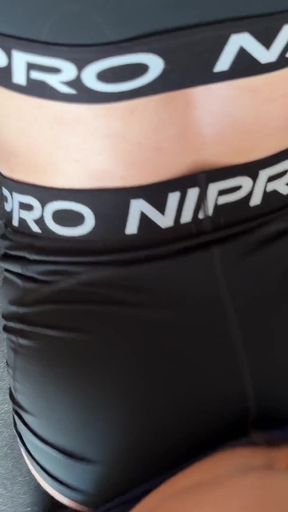 Dry Humping Orgasm. Huge Cumload on Her Nike Pro Shorts