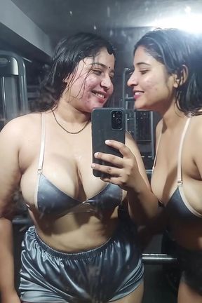 Indian lesbian couple shares steamy kiss