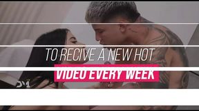 Big-dicked Latino studs fuck and cum in busty Latina's mouth