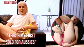 Tattooed blonde Cassandra pleasures her pussy with a magic wand solo