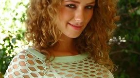 Curly haired babe Kimber Day gives her lover one hell of a blowjob