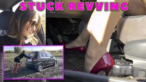 TANYA STUCK IN THE MUD REVVING NYLON HIGH HEELS 4K (real video) FULL VIDEO 51 MIN