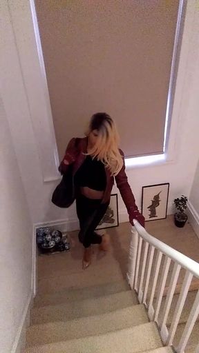 On stairs