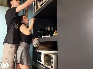 The cleaning lady ends up with my jock in her throat - CUM in THROAT