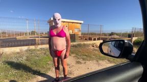 In the car with a sissy and a hotwife