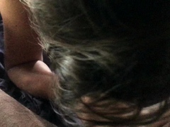 Mature brunette amateur giving a great POV blowjob