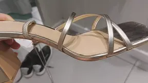 Hottest sexy brunette tries on clothes, shows off big tits and hairy pussy