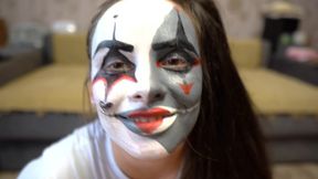 Halloween Blowjob Clown Satisfies Daddys Dick On Camera