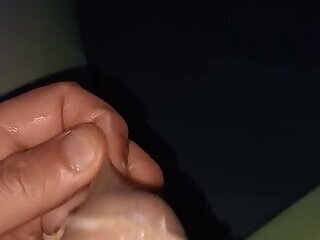 Another cumshot inside gray high spandex tights
