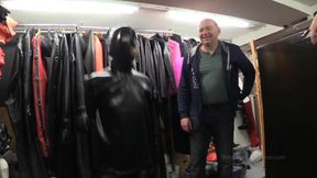 Heavy Rubber Straitjacket Try On