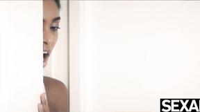 ”Sexy lesbians masturbating for each other before eating snatch”