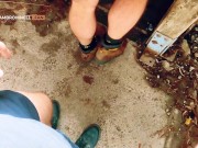 Sam Brownell uses Koby Falks ass in a hidden shed in public