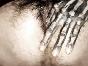 enjoy my hairy creampie - watch me squeeze and fart cum out of my hairy asshole and swallow it