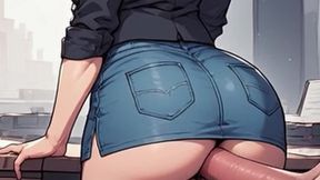 Waifu Amateur Teen POV - Office Swimwear Tease &amp; Close-Up Boss Blowjob