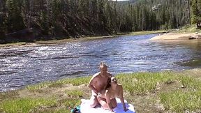 Asian Babe Rides Cock Passionately in Outdoor River Sex Session