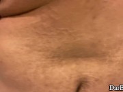 Chubby guy riding a dildo