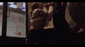 Extremely Risky Bar Blowjob and Downtown Sucking and Flashing