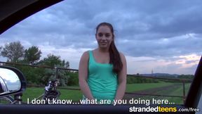 Teen biker gets her tight pussy fucked outdoor