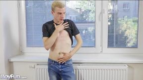 Julian Caro looks like a perfect little slut on the floor