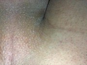 Throbbing perineum close up while cumshot