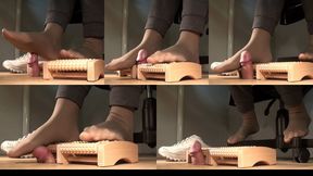 Massage roll, Tanja's feet and my cock - Cam 2