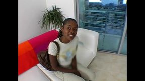 Hot ebony rides her husaband's cock!