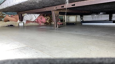 Stepmom gets fucked while stuck under the bed - Erin Electra