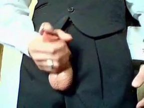 Amateur Daddy Stroking Hard in a Suit