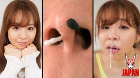 Wakana Mashiro sneezes adorably in a swimsuit and shows you her snot