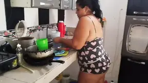 I hired this maid &mdash;  she came in with those shorts showing her big ass