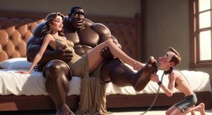 Married Slave Licks Wife's Dirty Feet in Front of Her - Foot Worship