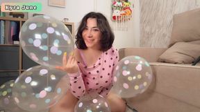 Looner Girl Sit to Pops Helium Balloons