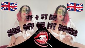 Jerk off on my boobs