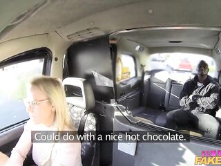 Female Fake Taxi - Female Driver Fills The one and the other Holes