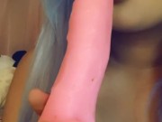 Cute dildo blowjob