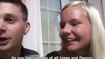 Two amateur MILFs and a horny guy are fucking in this 3some