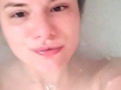 Beautiful Brunette Big Boobs Rides Fake Cock