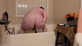 Chubby Stepdaddy Riding Anal Dildo First Time!
