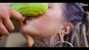 i am your bad kitten - lesbian strap on roleplay - bdsm, petplay, cat, anal buttplug - goth, punk, alt porn - zf024