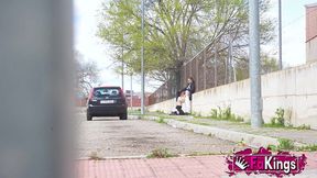 street cocksucker in her first porn. fedora morelli, university hooker on fakings