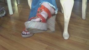 Flirty Feet - Orange Wedges